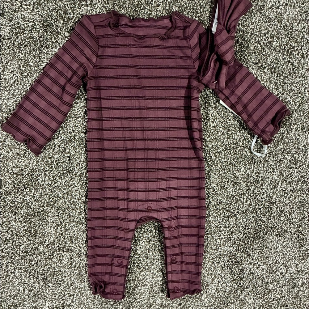 Cloud Island Girls Burgundy Romper & Headband